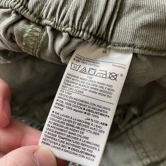 Old Navy Women M Green Casual Pockets Belted High-Waisted Twill Workwear Shorts - Picture 9 of 9